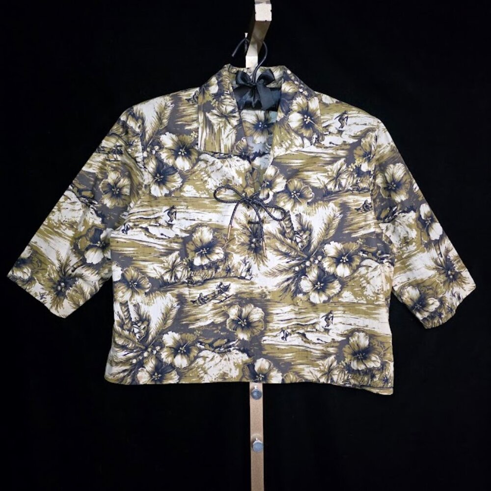 Women's Handmade Cropped Length Hawaiian Shirt